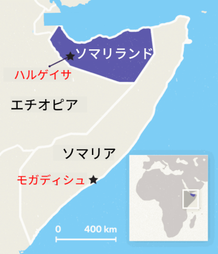 ソマリランドとソマリアの関係地図